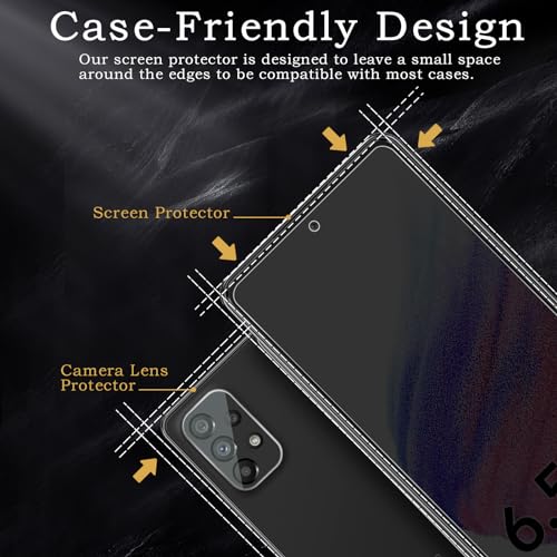 Privacy Screen Protector for Samsung Galaxy A51/A52/A53 5G, Shatterproof Tempered Glass Accessories, Anti Spy Tempered Glass Film, Case Friendly Ultra Resistant 9H Hardness Anti-Glare HD Black -3 Pack