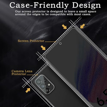 Privacy Screen Protector for Samsung Galaxy A51/A52/A53 5G, Shatterproof Tempered Glass Accessories, Anti Spy Tempered Glass Film, Case Friendly Ultra Resistant 9H Hardness Anti-Glare HD Black -3 Pack
