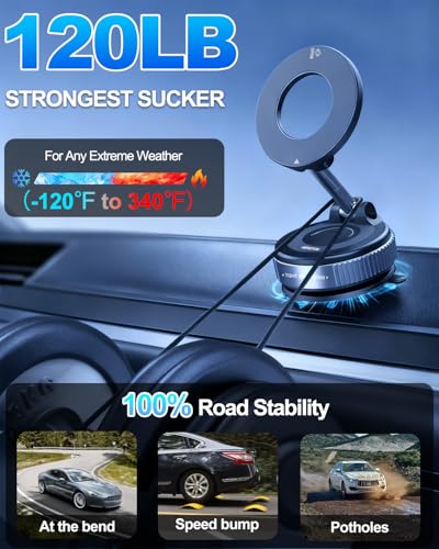 for MagSafe Car Mount, Vacuum Magnetic Car Phone Holder Stand for Your Car - color: Black 2