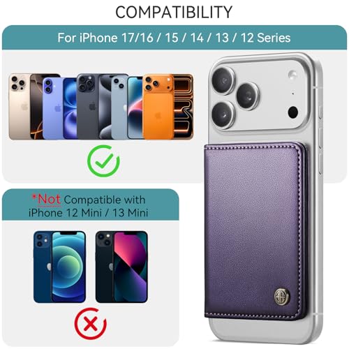 Defencase for Magsafe Wallet Magnetic Card Holder RFID Blocking, Purple - color: Fashion Purple