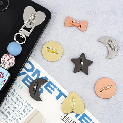 24 Pack Metal Phone Charm Hooks Adhesive Finger Ring Holder Pad