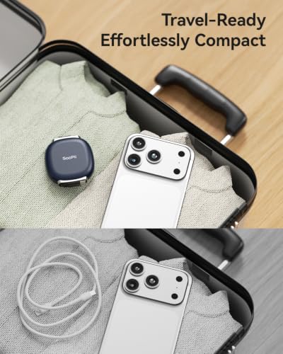 SOOPII 240W Retractable USB C Cable with Mag Snap Storage (2Pack 5.91FT) - color: NavyBlue, size: 5.91FT-2Pack