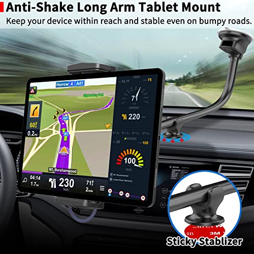 APPS2Car Upgraded Tablet Car Mount for iPad Truck Holder Long Arm Extension - style: 2nd Generation