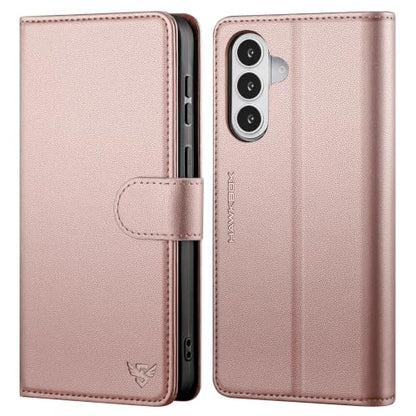 Compatible with Samsung Galaxy S26 Plus Case Wallet with Card Holder [4 Card Slot] Women Men,RFID Blocking PU Leather Phone Case Flip Protector Cover Credit Card Slot Kickstand,Rose Gold - color: Rose Gold, size: Samsung Galaxy S26 Plus - 6.7"