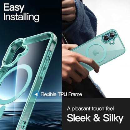 JETech Magnetic Case for iPhone 16 Plus 6.7-Inch Compatible with MagSafe, Shockproof Phone Bumper Cover, Anti-Scratch Clear Back (Teal) - color: Teal, size: iPhone 16 Plus