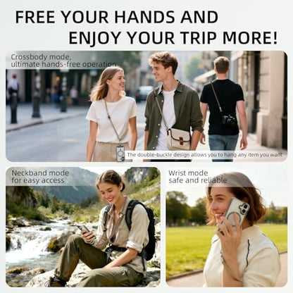 Phone Lanyard, 3 Ways to Wear: Crossbody, Neck and Wrist Strap - color: Khaki