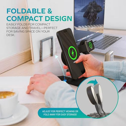 3-in-1 Foldable MagSafe Charging Stand for iPhone, AirPods & Apple Watch