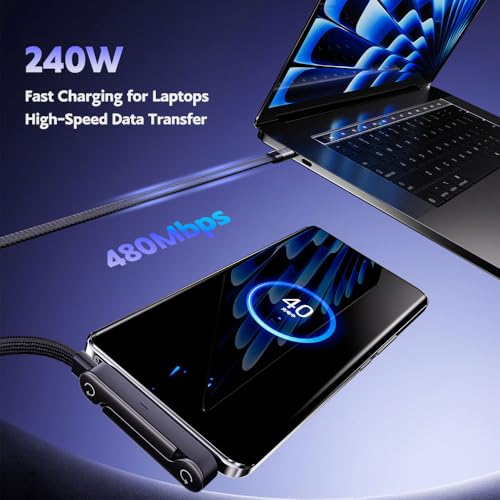 NKV 2 Pack USB C to USB C Invisible Stand Charging Cable - style: C-C 2 Pack 5/10FT