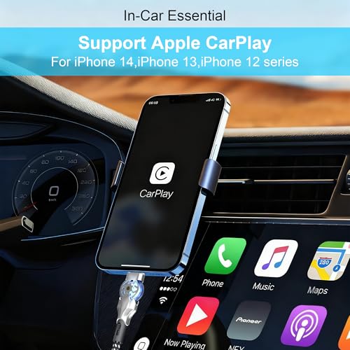 90 Degree iPhone Charger Cord with 180°Rotating Head, 6.6FT Swivel Right Angle Lightning Cable for Apple Carplay, MFi Certified Charger for iPhone 14 13 12 11 X Xs Pro, iPad
