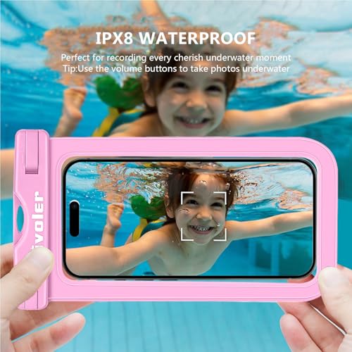 ivoler 2-Pack Waterproof Fanny Pack & Phone Pouch, Dry Bag for Passport, Phone & Wallet, Floating Waterproof Phone Case for Beach, Swimming, Kayaking, Boating, Cruise Essentials & Travel Light Pink - color: Light Pink