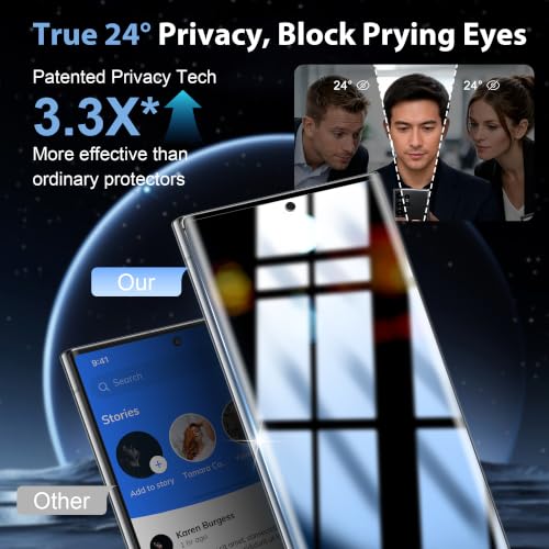 V-PORYADKU 2+2 Pack for Samsung Galaxy S23 Ultra Privacy Screen Protector - size: 6.8-inch