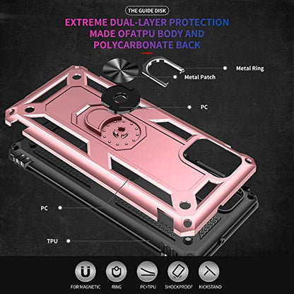 Samsung A71 5G Case, A71 5G Phone Case with Screen Protector, Military Grade Protective Cases with Ring for Samsung Galaxy A71 5G (Rose Gold) - color: Samsung Galaxy A71 5G Case Rose Gold