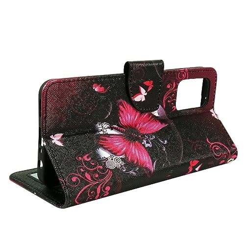 Zase Design for Nokia G310 5G (2023) Wallet Phone Case Protective Cover Cute Design Premium PU Leather Purse Flip Folio Magnetic Closure w/Kickstand ID Card Slot Wrist Strap (Hot Pink Butterfly) - color: Hot Pink Butterfly