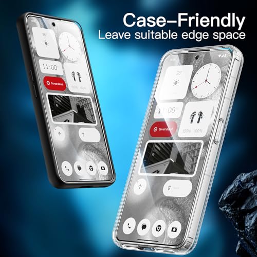 JETech Screen Protector for Nothing Phone 2, 3-Pack | HD Clear, 9H Tempered Glass Film, Anti-Scratch Glass - size: Nothing Phone 2