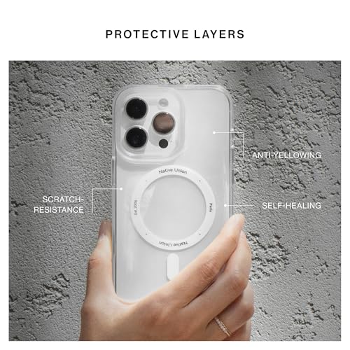 Native Union (Re Clear Case – Transparent Anti-Yellowing Case – MagSafe Compatible with Built-in Magnets – Recycled Materials – Ultra-Durable with Military Grade Drop Protection for iPhone 16 Pro - size: iPhone 16 Pro