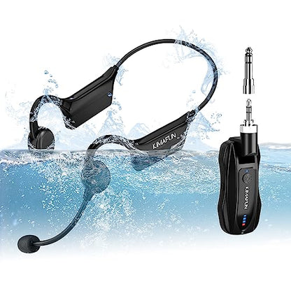 KIMAFUN 2.4G Fitness Headset Wireless Microphone, IP67 Waterproof - size: GWP91(1TX+1RX)
