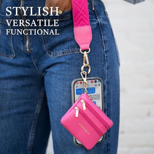 Save the Girls Clip & Go Phone Lanyard with Wallet Pouch, Classic Magenta - color: Magenta