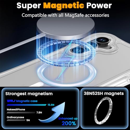 WRJ Magnetic Matte for Samsung Galaxy S26 FE Case,Samsung S25 FE Case [Fit for MagSafe][Military Grade Drop Protection] Translucent Shockproof Protective Phone Case-Clear - color: Clear, style: Matte