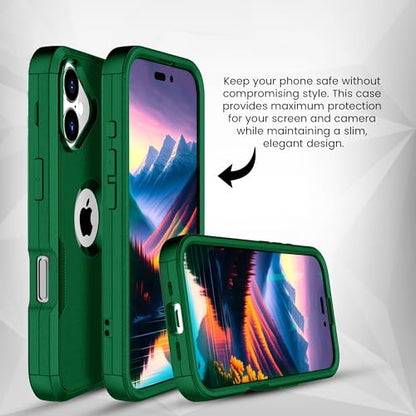 MXX for iPhone 17 Case, Heavy Duty 3 in 1 Wing Design Protective Cover with MagSafe, Phone Case 2025 (Green) - color: Green, size: iPhone 17