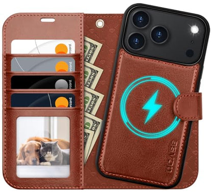OCASE for iPhone 17 Pro Max Detachable Wallet Case with Card Holder, 2 in 1 PU Leather Flip Folio with RFID Blocking Stand Wrist Strap Shockproof Phone Cover 6.9 Inch 2025, Dark Brown - color: Dark Brown, size: iPhone 17 Pro Max