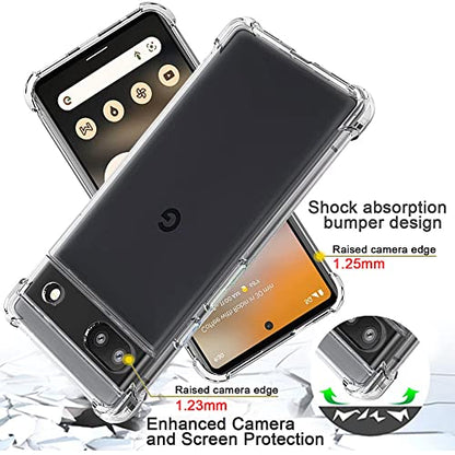 Google Pixel 6a Case with Screen Protector, Crystal Clear TPU Protective Cover - color: Z Clear, size: Google Pixel 6a Case