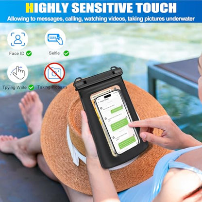 Waterproof Phone Pouch for Phone, Floating Large Capacity Dry Bag Stores Sunscreen, Sunglasses, Waterproof Bag for Beach, Swimming, Kayaking for iPhone 16 15 14 11 Pro Max & Galaxy S24 S21