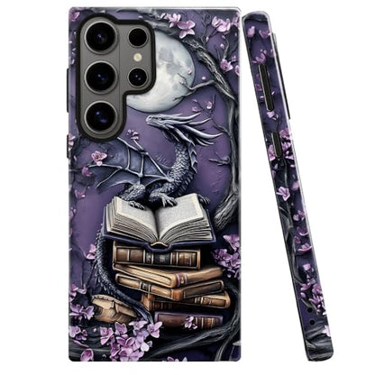 Case for Samsung Galaxy S26 Ultra,Camera Protection Soft Glossy Phone Case - Purple Dragon Moon Book - color: Purple Dragon Moon Book, size: Samsung Galaxy S26 Ultra