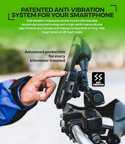 Motorcycle Phone Mount Anti Vibration Mirror & Handlebar Scooter
