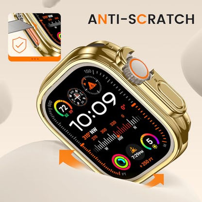 [2 Pack] Bumper Case for Apple Watch Ultra 3/Ultra 2/Ultra 49mm, Gold - color: Gold+Gold, size: 49 mm Ultra