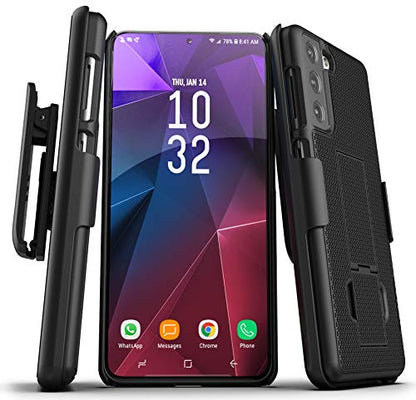 Encased DuraClip Designed for Samsung Galaxy S21 Plus Belt Clip Case (2021) Slim Phone Cover with Holster - Black - size: S21 Plus