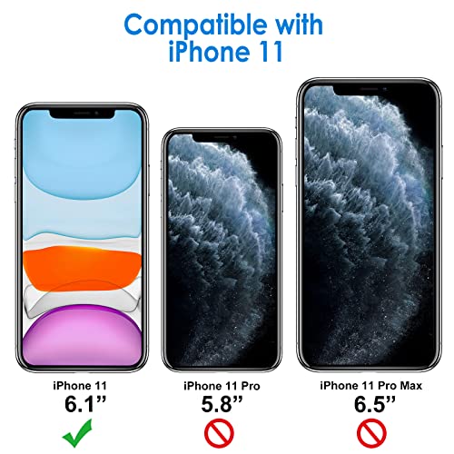 JETech Case for iPhone 11 6.1-Inch, Non-Yellowing Shockproof Phone Bumper Cover, Anti-Scratch Clear Back (Blue) - color: Blue