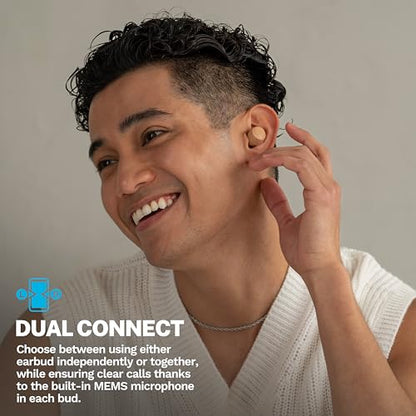 JLab, Go Air Pop+ Tones, True Wireless Earbuds, Bluetooth, IPX4, Dual Connect, 728 N - color: E-728 N, style: Nude