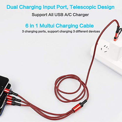 6-in-1 Multi Charging Cable, Charging Cords for Multiple Devices