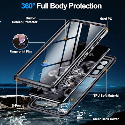 xiwxi for Samsung Galaxy S20 Ultra Case Waterproof,[IPX8 Underwater Case][Full Body Shockproof & Military Dropproof] Clear Sound Quality Built-in Screen Protector for Samsung S20 Ultra 6.8 inch-Black - size: For Samsung S20 Ultra-6.8"