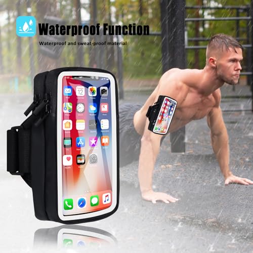 Phone Holder for Running Armband Cell Phone Holder iPhone 17 16 16e 15 14 13 12 11 Pro Max Xs Xr X Plus Mini Galaxy Ultra S26 Note, Sports Arm Bag Bands Fit Exercise Gym Workout Runner Hiking - color: 11-Black with Clear Window