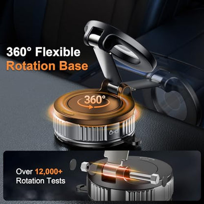 Magnetic Phone Holder for Car, 360° Adjustable Vacuum Car Phone Holder - size: Clamp Suction Phone Holder