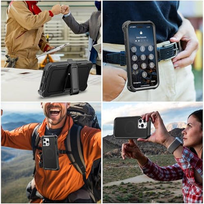 TUTUKII Magnetic for iPhone 13 Pro/14 Pro Case with Belt Clip Holster | Black, MagSafe Compatible, Military-Grade Drop Protection, 3-Layer Rugged Shockproof Protective Cover 6.1-Inch - size: iPhone 14 Pro &13 Pro 6.1"