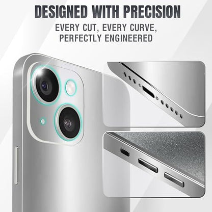2Pcs Skin Wrap Compatible for iPhone 14 – Slim Decal Vinyl Protective Film for Sides & Back – Sleek Fit, Premium Look – Compatible with All iPhone 14 Cases - Silver - color: Silver