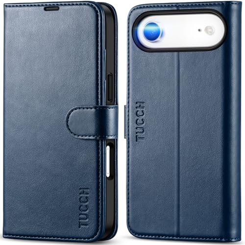 TUCCH Case Wallet for iPhone Air 6.5" 2025, RFID Blocking Folio, Dark Blue | 4 Card Holders, Kickstand, PU Leather, Magnetic Closure, Shockproof TPU Shell, Protective Flip Cover - color: Dark Blue