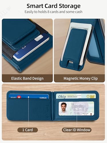 for MagSafe Wallet Tracker with Money Clip, Works with Apple Find My - color: Dark Blue Find My