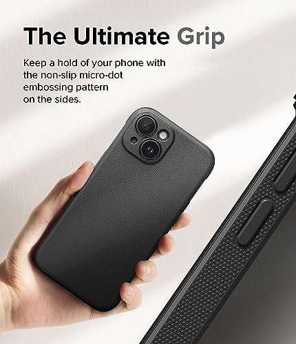 Ringke Onyx for iPhone 15 Plus Case, [Feels Good in The Hand] Oil & Dirt Resistant, Individual Lens Covers for Cameras, Non-Slip Enhanced Grip Lightweight Cover - Black | Anti-Fingerprint Texture, Slim & Lightweight, Full-Coverage Camera Protection, Non-S