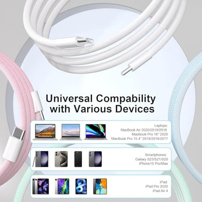 iPhone 17 16 Charger Fast Charging, 20W USB C Wall Charger +Woven 6FT Cable - size: 6FT_2Pack