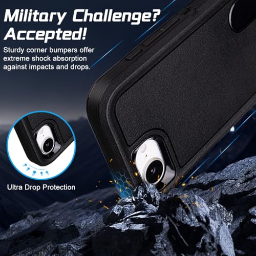 for Defender Phone Case iPhone 17e Case with Belt Clip Holster Kickstand | Heavy Duty Rugged Protective Phone Case, Dual Layer Shockproof Cover - color: Black