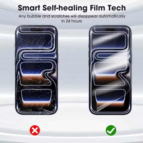 2Pack Soft Hydrogel Film Screen Protector for iPhone 17 Pro Max, Upgraded Protective film Non-breakable Flexible TPU for iPhone 17 Pro Max (NOT Glass) - color: iPhone 17 ProMax