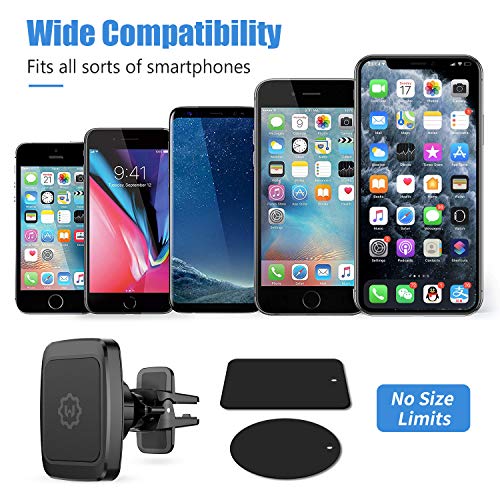 Magnetic Phone Car Mount, [2 Pack] Air Vent Car Phone Mount Holder, Phone Holder for Car with Twist-Lock Base, Compatible with All Smartphones