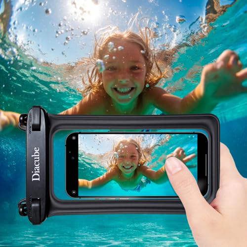 2-Pack Waterproof Phone Pouch, Universal IPX8 Floating Waterproof Case with Adjustable Lanyard for All Phones [Up to 8.3"] Beach, Waterpark & Travel Essentials - Black - color: Black