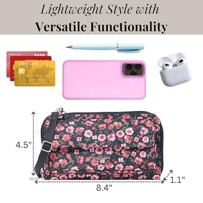 Baggallini Rfid Phone Wallet Crossbody - color: Autumn Peony