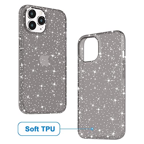 JJGoo Compatible with iPhone 14 Pro Case, Bling Sparkle Soft TPU Anti-Scratch Shockproof Protective Phone Bumper, Women Girls Cute Slim Sparkly Phone Case for iPhone 14 Pro, Glitter Black - color: Black Glitter