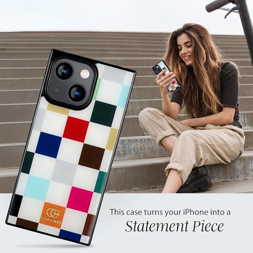 COCOMII Rectangle for iPhone 14/iPhone 13 Case, Le Carré de Luxe Checkered | Compatible with MagSafe Wireless Charging, Shockproof 10ft Drop Protection, Camera & Screen Protection, Premium Glossy Finish - color: Le Carré de Luxe Checkered, size: iPhone 14