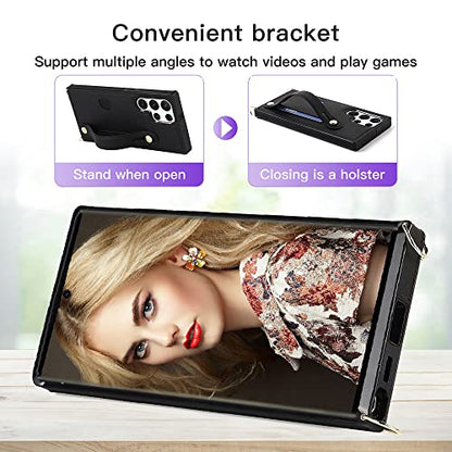 CCSmall Crossbody Case for Samsung Galaxy S23 Ultra w Card Holder KB Black - color: Black, size: Galaxy S23 Ultra